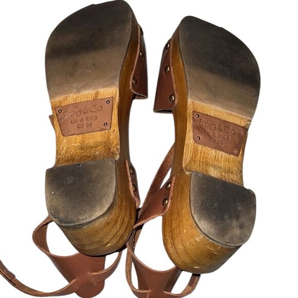 Rag & Co Brown Leather Women's Sandals Size 8 - Picture 4 of 6